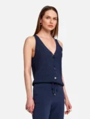 Braid Detailed Sleeveless Flow Top